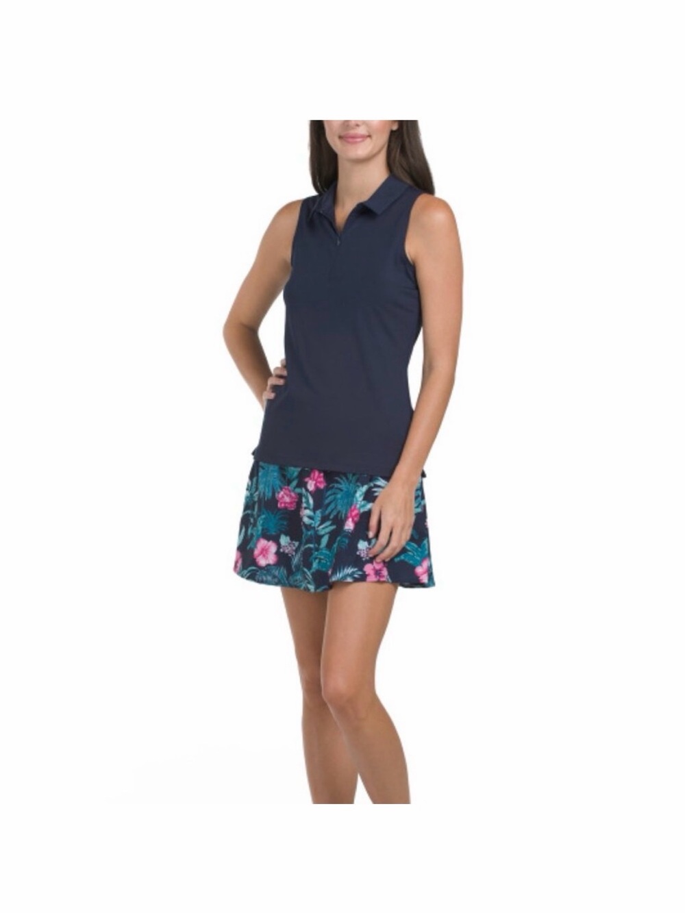 Tommy Bahama Women's Sleeveless Zip Collar Top And Paneled Skort Set S NWT/0239